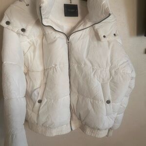 Lucky Brand Cream Puffer Jacket